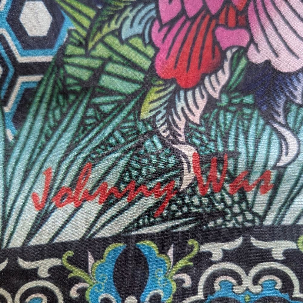 Johnny Was 100% Floral Scarf Boho Chic Whimsical Fairy Elevated Coastal Glam - Picture 5 of 10